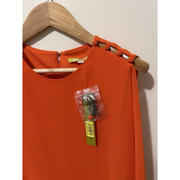 NWT Gianni Bini Orange Ruffle Side Dress | XS - Picture 5 of 5